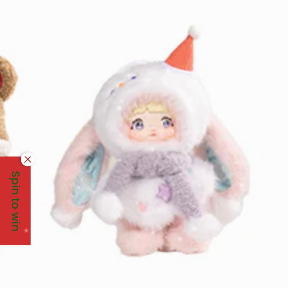 Nommi Confirmed Snow Bunny Magical Christmas Eve Plush Pendant in Sealed Bag